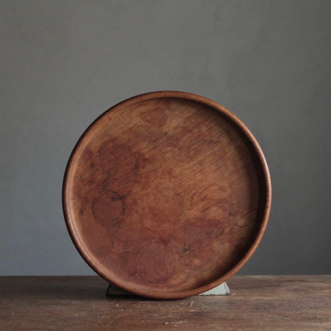 佳き木肌の くりぬき盆 No.5 古道具 アンティーク