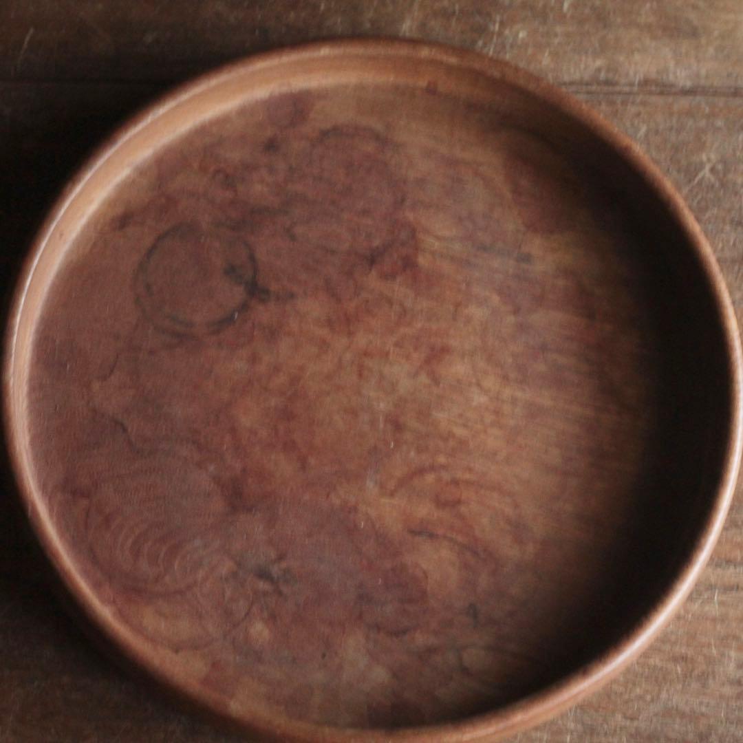 佳き木肌の くりぬき盆 No.5 古道具 アンティーク