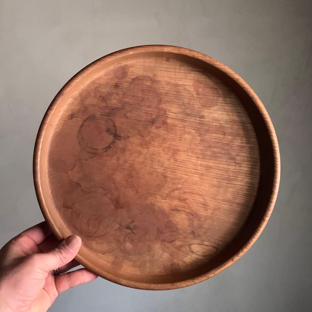 佳き木肌の くりぬき盆 No.5 古道具 アンティーク