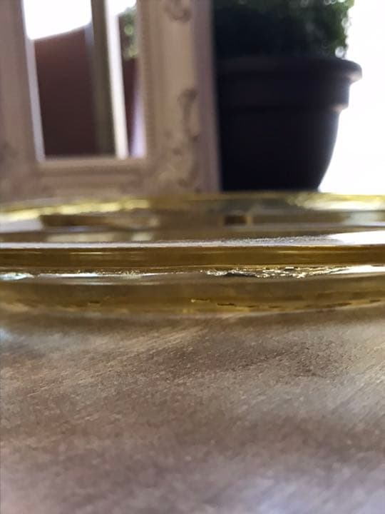 フェデラルグラス　マドリッド　イエロー　3コンパートメントプレート