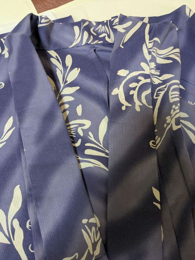 未使用 ☆ レディース 浴衣 パープル 紫 魚 貝 海 仕立て上がり