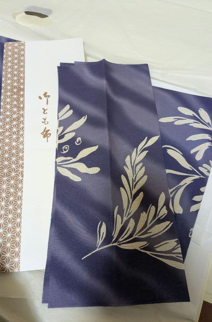 未使用 ☆ レディース 浴衣 パープル 紫 魚 貝 海 仕立て上がり