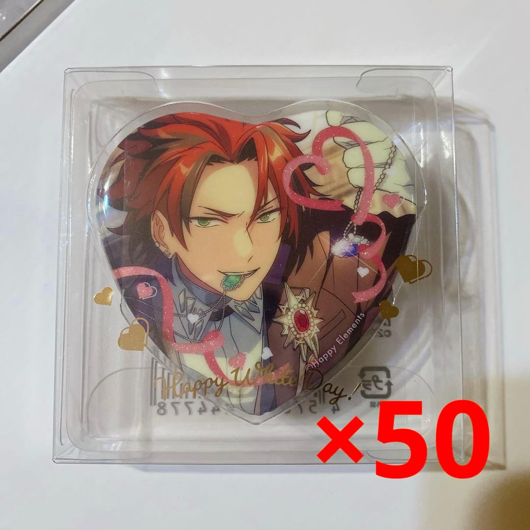 ①あんスタ ハート缶 ホワイトデー 鬼龍紅郎 鬼龍 紅郎 ハート缶バッジ