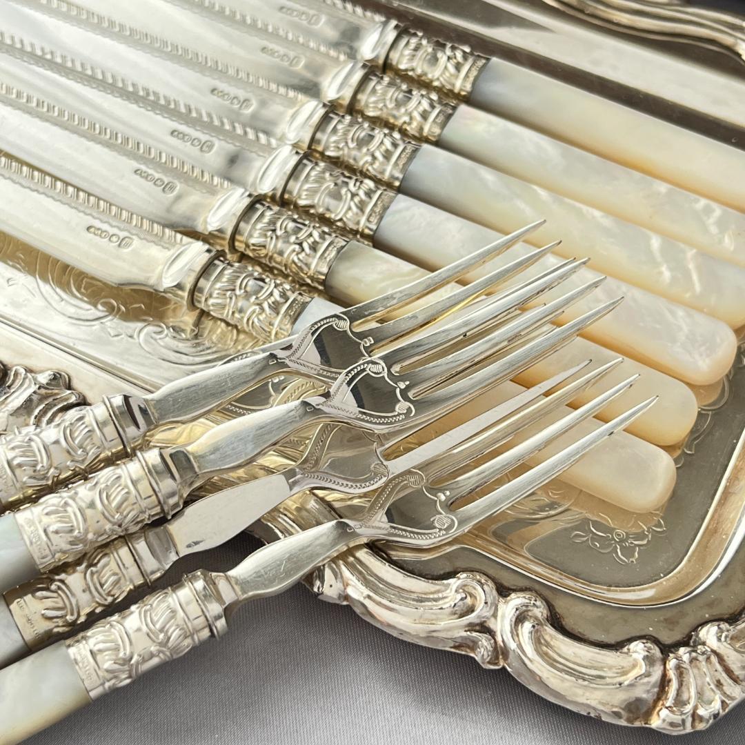 【Allen & Darwin】【白蝶貝】ビクトリアンのパストリーセット12本