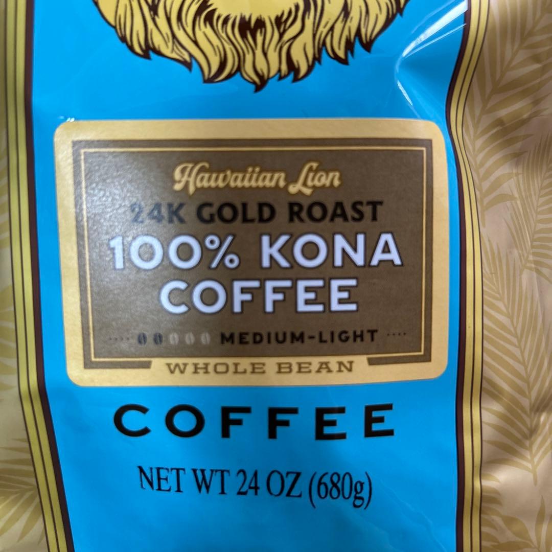 ハワイ　ライオンコーヒー全豆100%コナコーヒー24kゴールドロースト