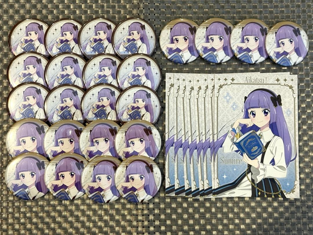 アイカツ！ TSUTAYA アンティーク 缶バッジ ポストカード 氷上スミレ