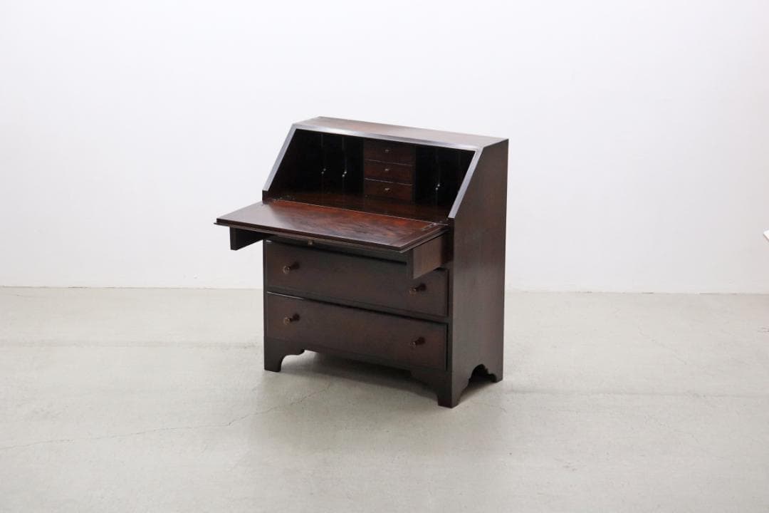 松本民芸家具 308型 ライティングビューロー ミズメザクラ無垢材 デスク