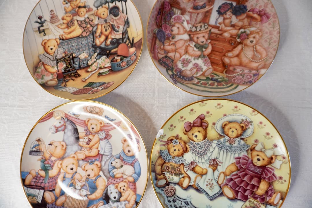 Franklin Mint テディベア 絵皿 4枚セット コレクションプレート