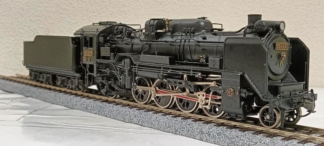 HOゲージ アダチ Ｄ51蒸気機関車、改造あり、モーター交換、メンテナンス済