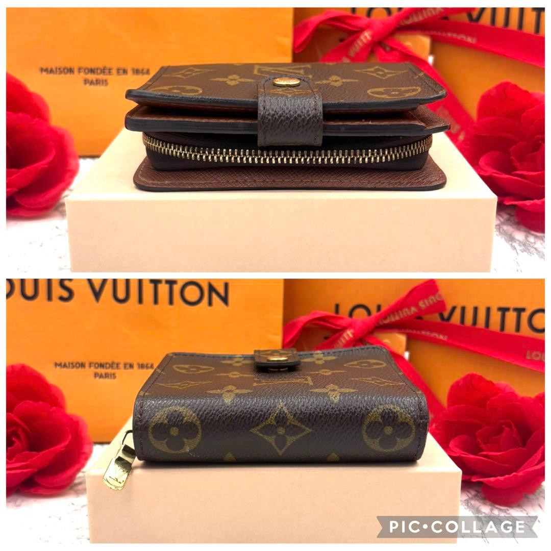【新品同様】 ルイヴィトン モノグラム コンパクトジップ 折り財布