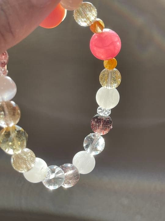 ロードクロサイト ウィスキークォーツ　ブレスレット