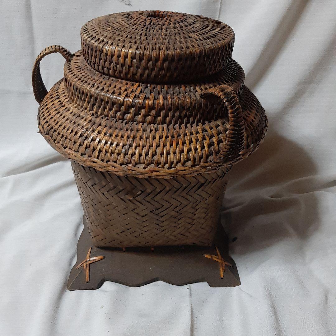 骨董品◆竹籠◆華道道具　唐物篭花入