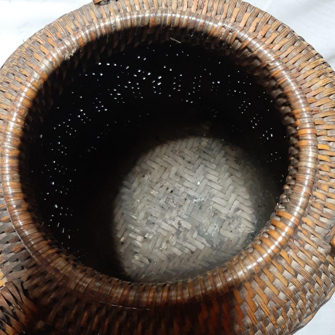 骨董品◆竹籠◆華道道具　唐物篭花入