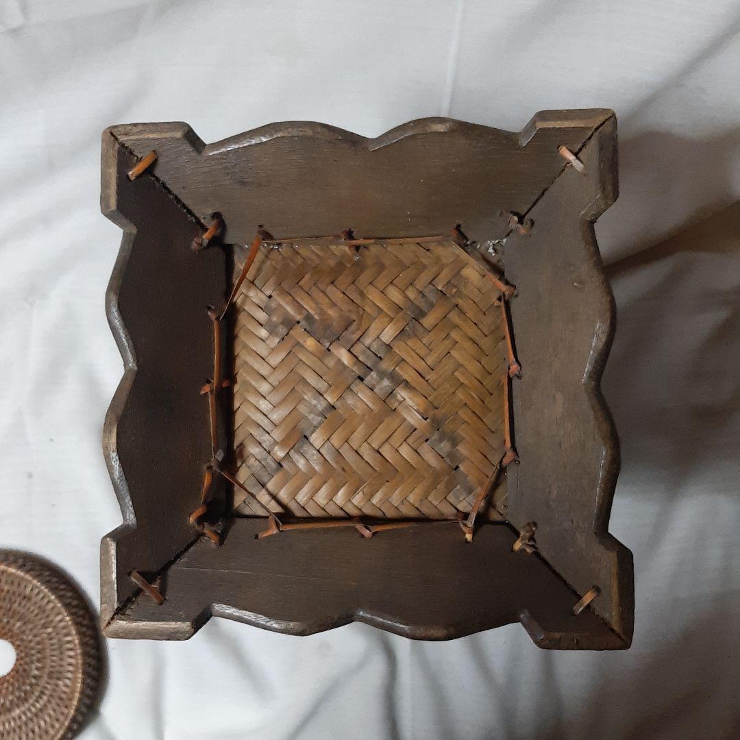 骨董品◆竹籠◆華道道具　唐物篭花入