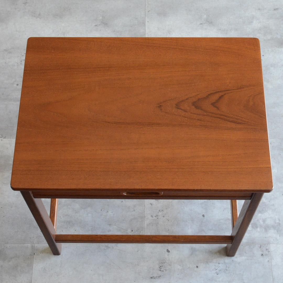 ヴィンテージ チーク ネストテーブル 抽斗付 サイドテーブル ナイトテーブル