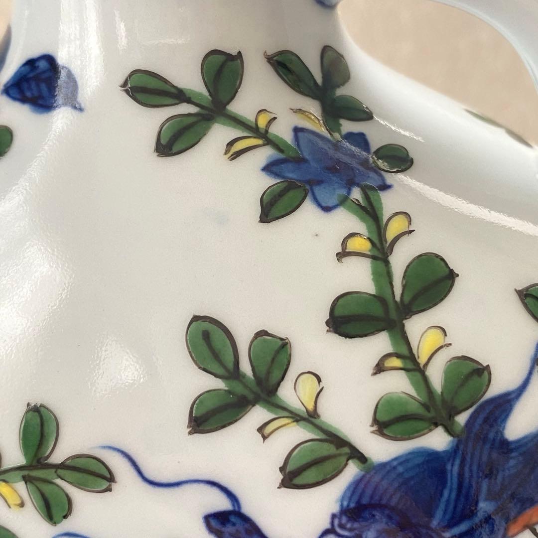 源右衛門窯　染錦万暦双龍絵　扁壺