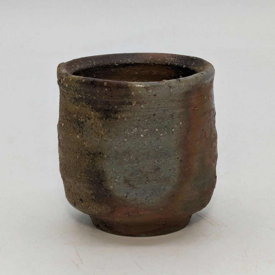 藤原謙（三代目藤原楽山） 造 備前焼 金彩緋襷徳利&酒呑 合箱合布 ぐい呑 酒器