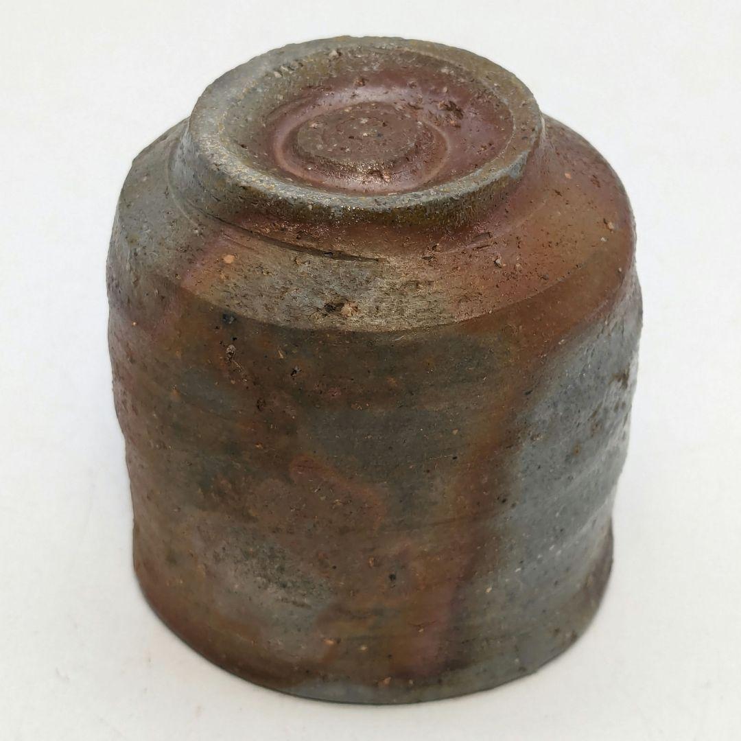 藤原謙（三代目藤原楽山） 造 備前焼 金彩緋襷徳利&酒呑 合箱合布 ぐい呑 酒器