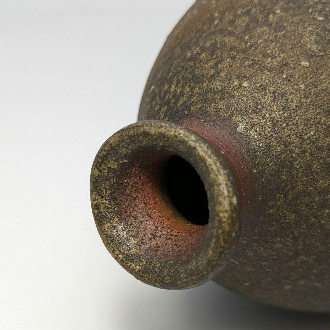 藤原謙（三代目藤原楽山） 造 備前焼 金彩緋襷徳利&酒呑 合箱合布 ぐい呑 酒器