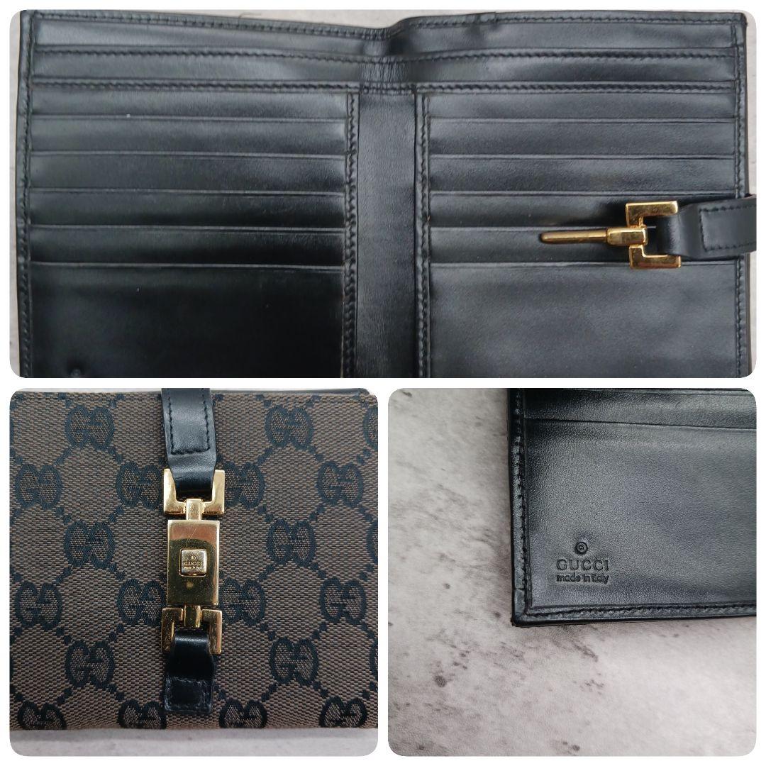 ✨極美品✨ グッチ 二つ折り ミニ財布 ジャッキー GG柄 GGライン ブラウン