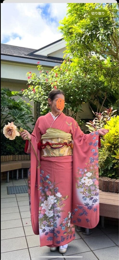 綸子✨ 振袖フルセット✨振袖、帯、帯揚げ、帯締め、半衿リボン、重ね襟の６点