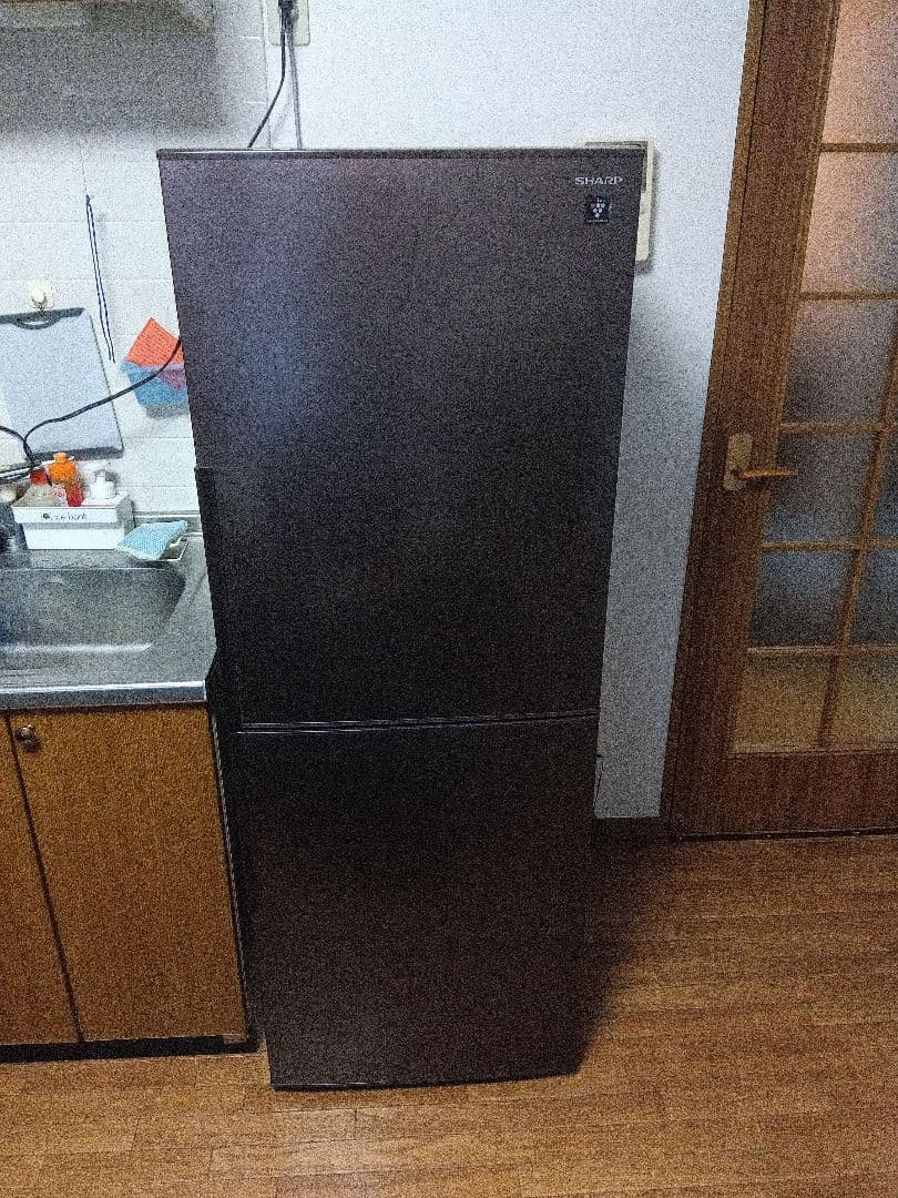 ダークブラウン 冷蔵庫 上下二段式