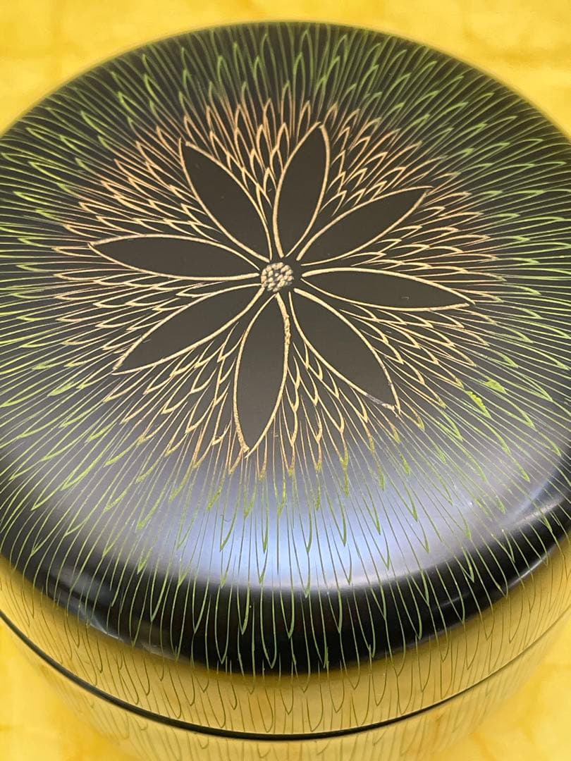 棗 大棗 菊毛彫 中村湖彩作 花模様 桐箱付き 茶道具 裏千家 表千家 工芸品