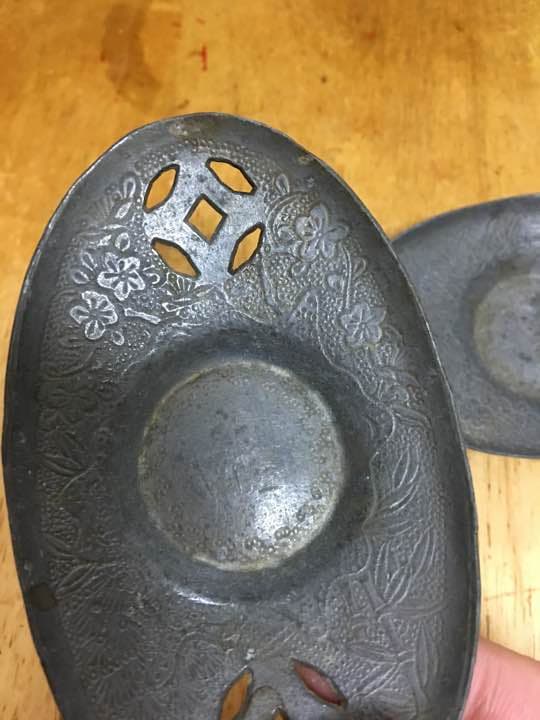 古錫 明時代 茶托 茶道具 錫製 沈存周