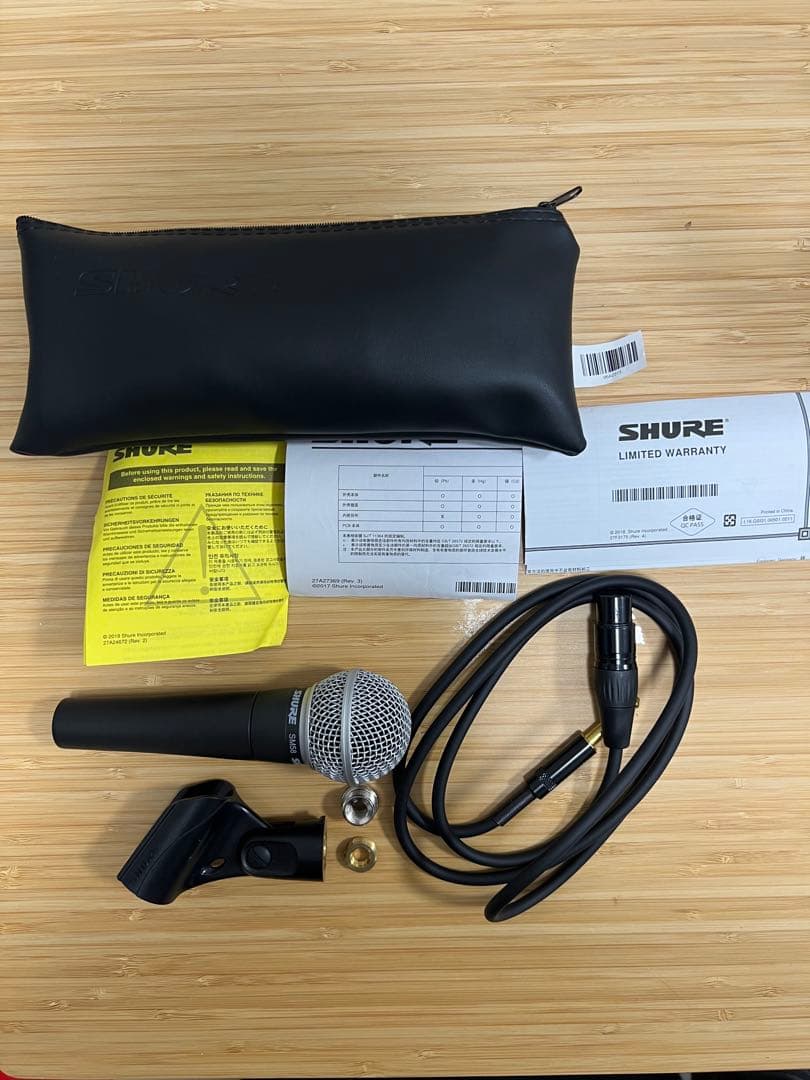 SHURE SM58 ダイナミックマイク ポーチ・ケーブル付き