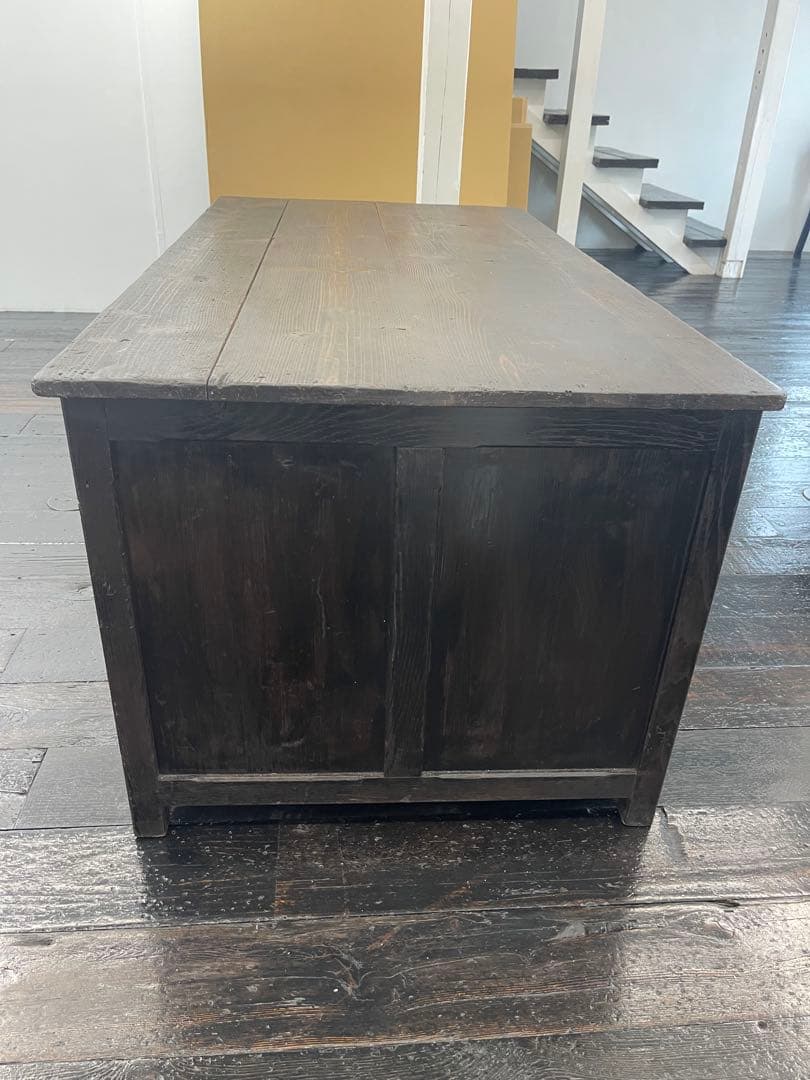 昭和初期アンティークデスク ダークブラウン 木製デスク 6引き出し