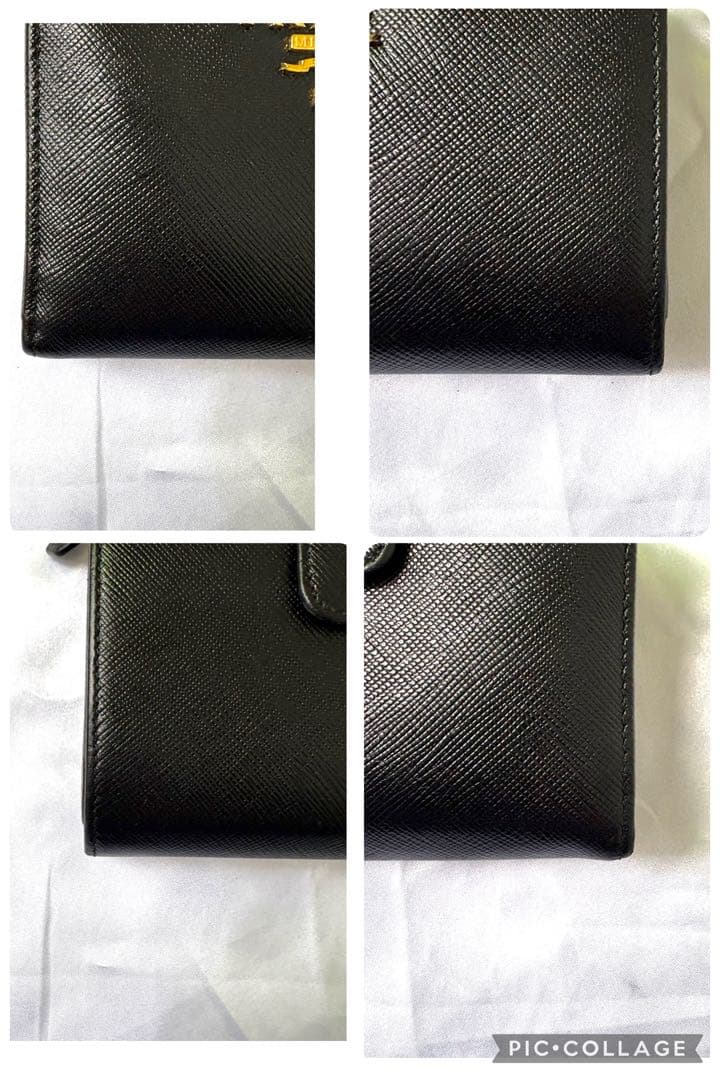 極美品✨プラダ 折り財布 サフィアーノメタル ロゴ レザー ブラック
