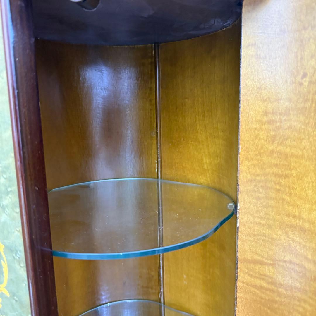 ☆イタリア アンティーク家具☆筒型 ガラスチェスト グリーン アルテム？