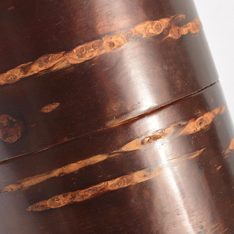 茶道具　越前塗　中出松峰作　螺鈿装飾　遠山桜蒔絵　桜中次　棗　共箱　V　6433