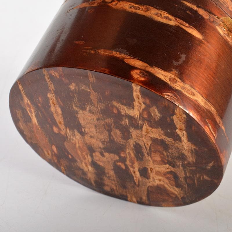 茶道具　越前塗　中出松峰作　螺鈿装飾　遠山桜蒔絵　桜中次　棗　共箱　V　6433