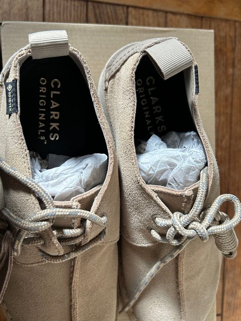 【未使用】Clarks ORIGINALSベージュ26cm ワラビーゴアテックス