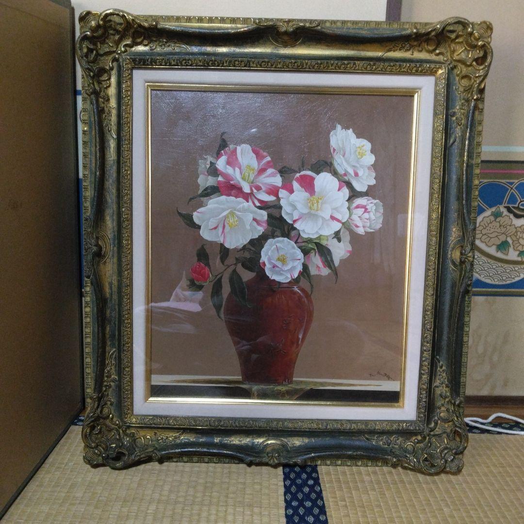 福田建之 椿花 8号 絵画、油彩