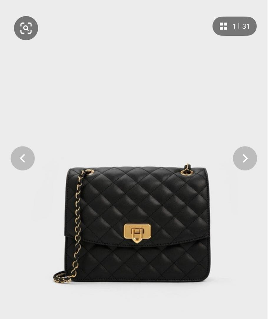 CHARLES&KEITH クレシダ キルトチェーンストラップバッグ