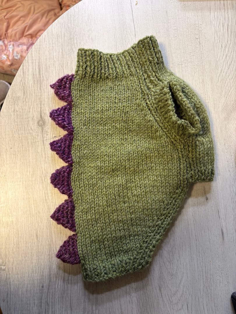 恐竜デザイン 手編みニットハンドメイド