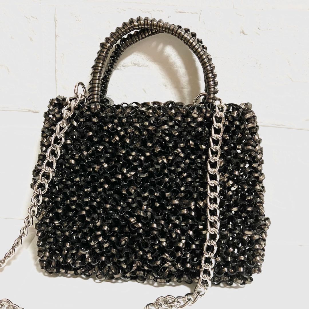 美品✨アンテプリマ ピコ 2way ショルダー チェーン ブラック　ビジュー付き