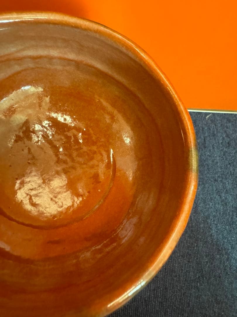 1868 京焼　清水焼　楽茶碗祥悦窯　赤楽　雪峰　茶碗　未使用