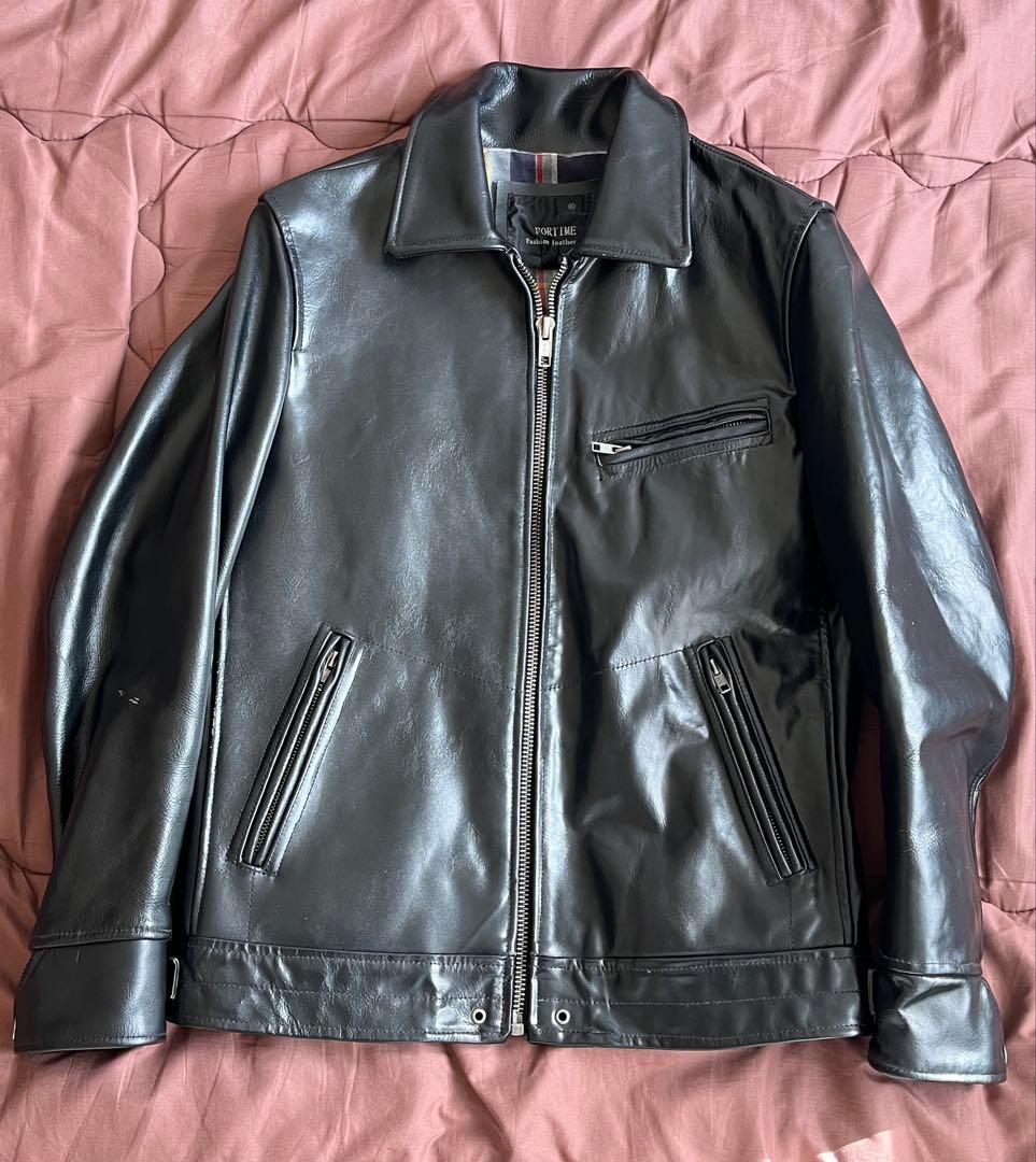 FORTIME ホースハイド 肉厚固 ブラック レザー ジャケット L