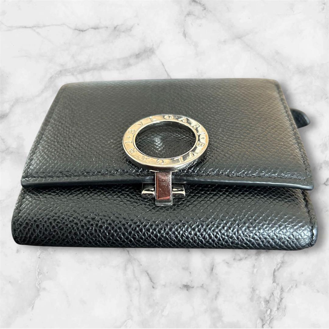 ブルガリ BVLGARI 美品✨サークルロゴ クリップ 三つ折り財布