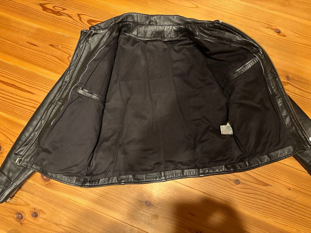 シングルライダース　ホースハイド　42 馬革　TALONジップ 本革　襟付き