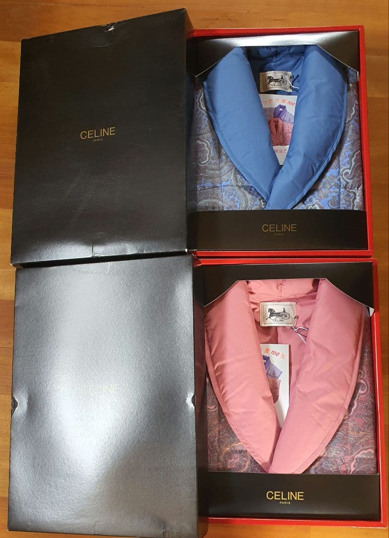 箱なしCELINE 羽毛　肩当て　男女 2点セット