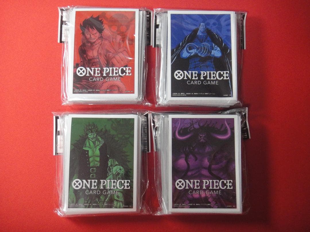 ワンピース　カードゲーム ルフィ　キッド　クロコダイル　カイドウ　スリーブ