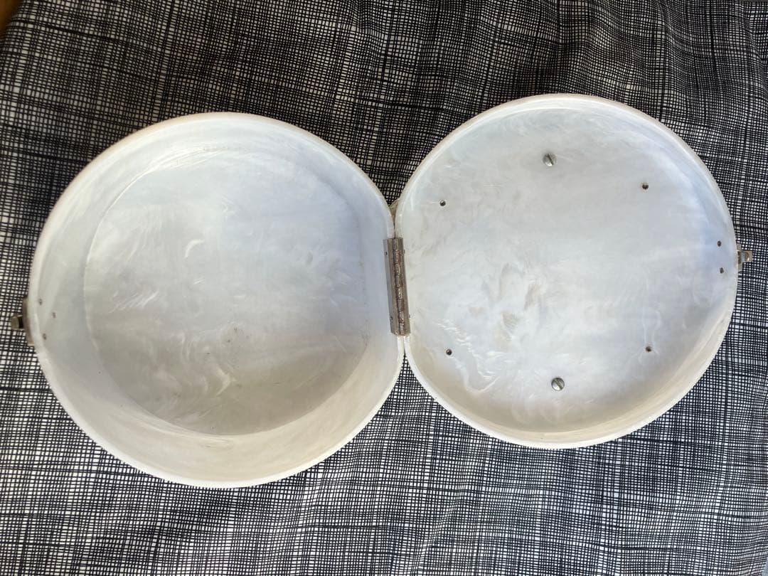 Vintage 1950s ルーサイトバッグ　乳白色マーブル　USA