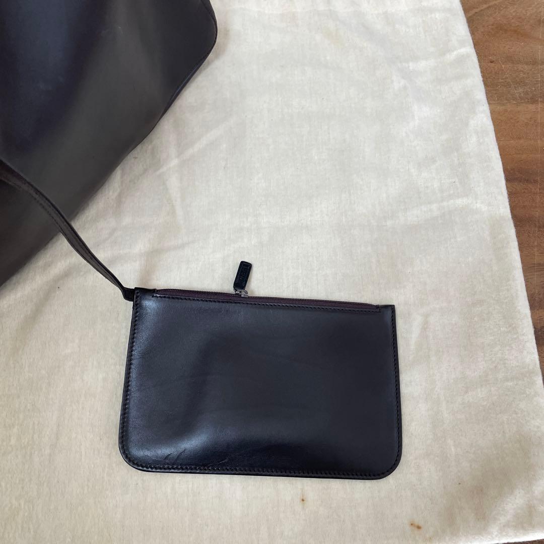 グッチ　ダークブラウン レザー ショルダーバッグ