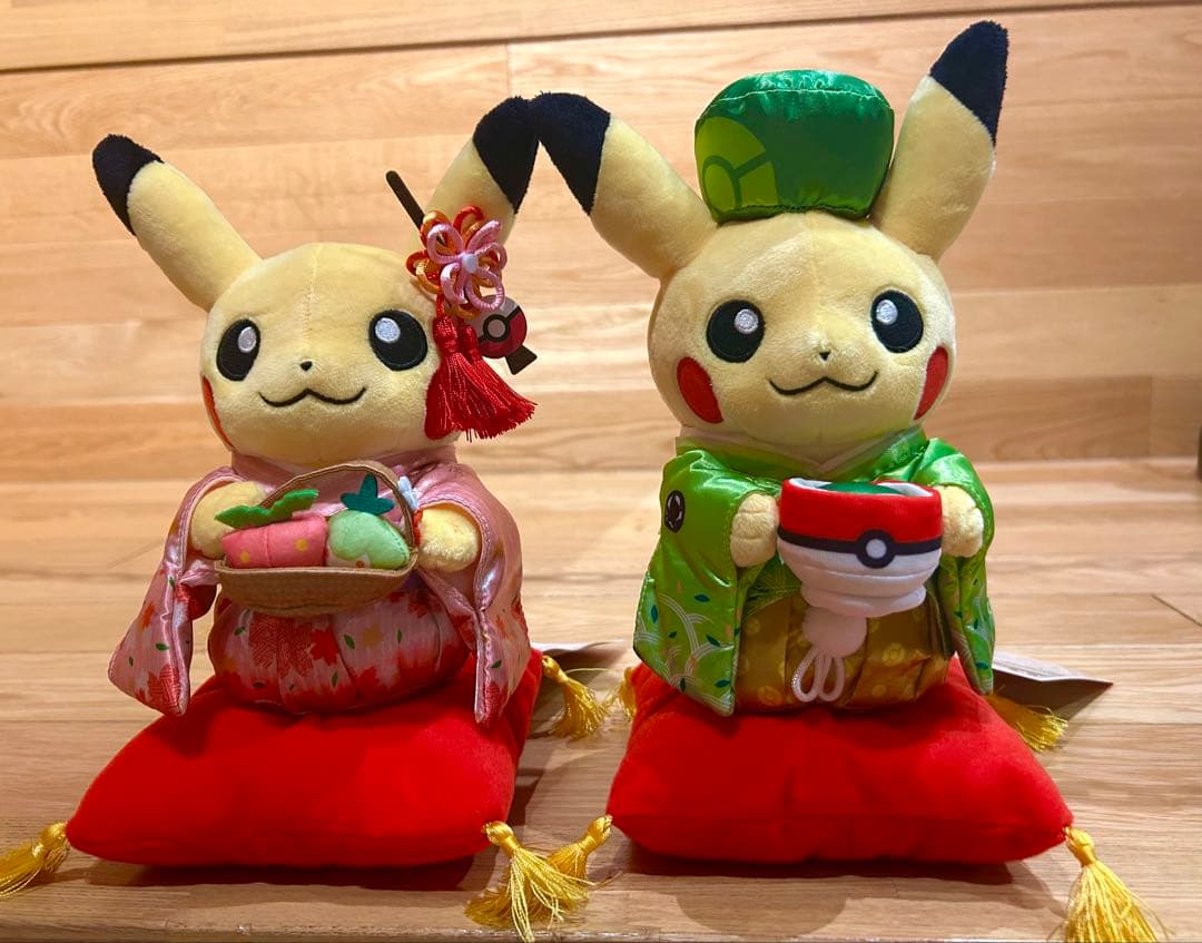 ポケモンセンター 京都限定 はんなりお茶会ごっこ ピカチュウ ぬいぐるみ　4種