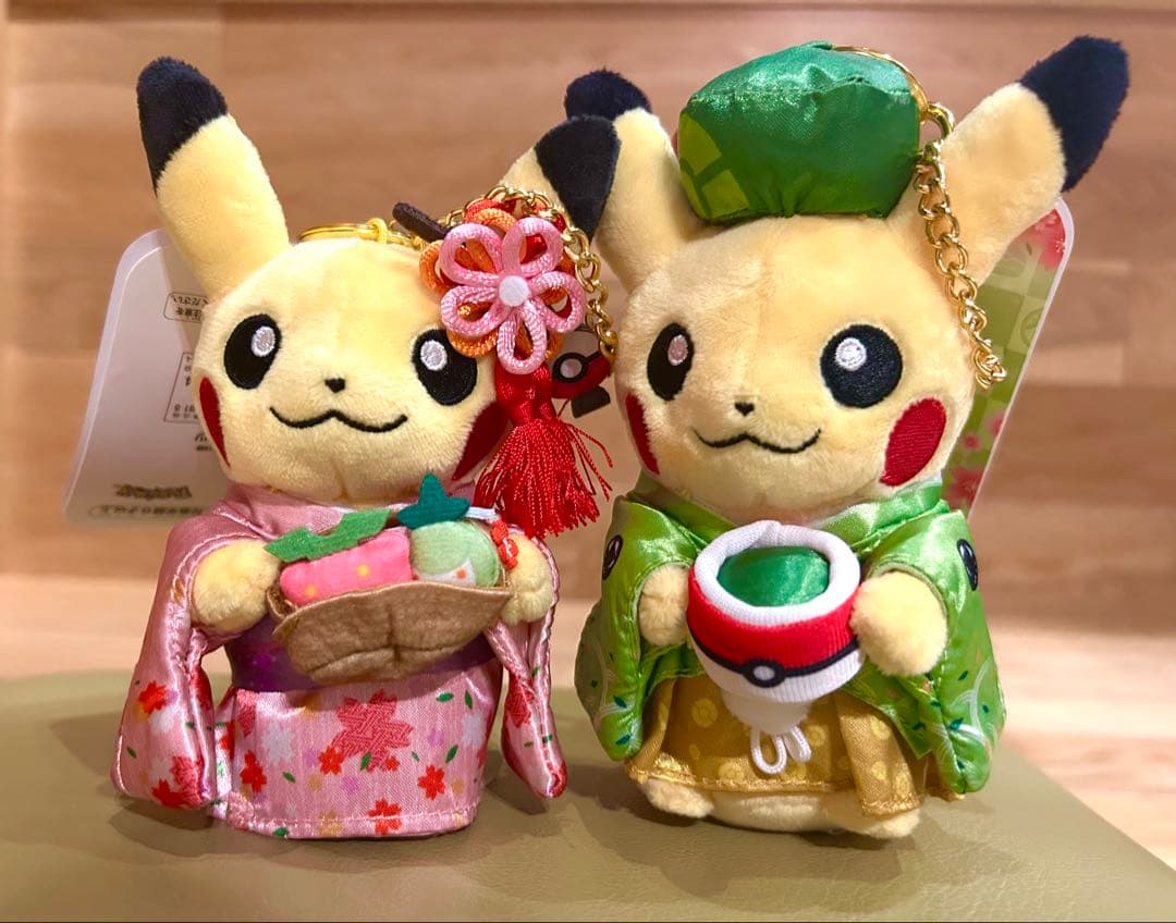 ポケモンセンター 京都限定 はんなりお茶会ごっこ ピカチュウ ぬいぐるみ　4種
