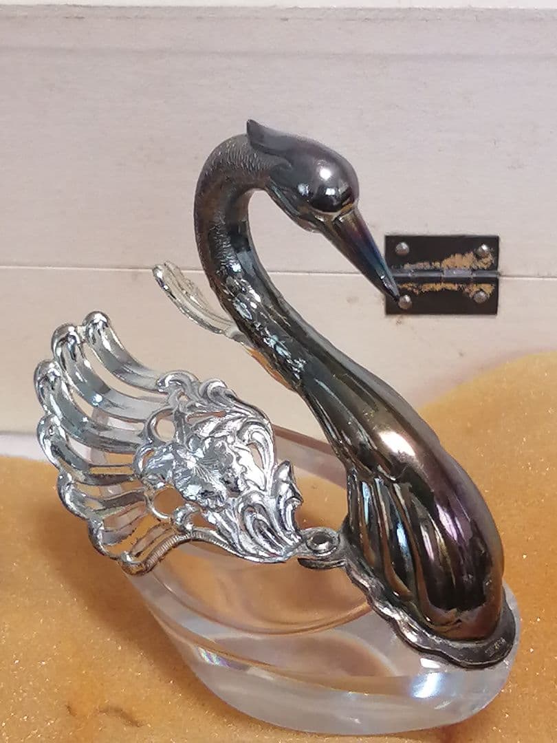 銀 シルバー silver 白鳥 スワン 小物入れ